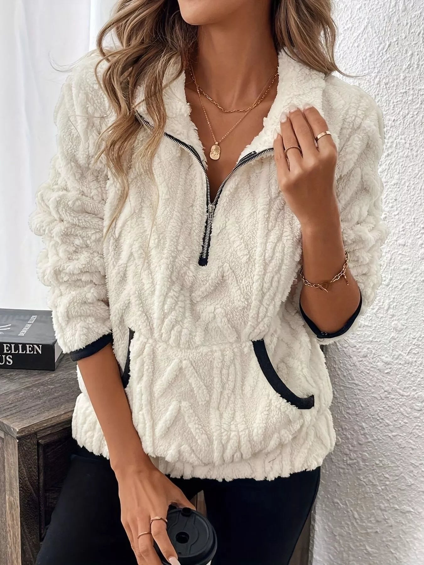 Cozy Sherpa Half Zip Sweatshirt