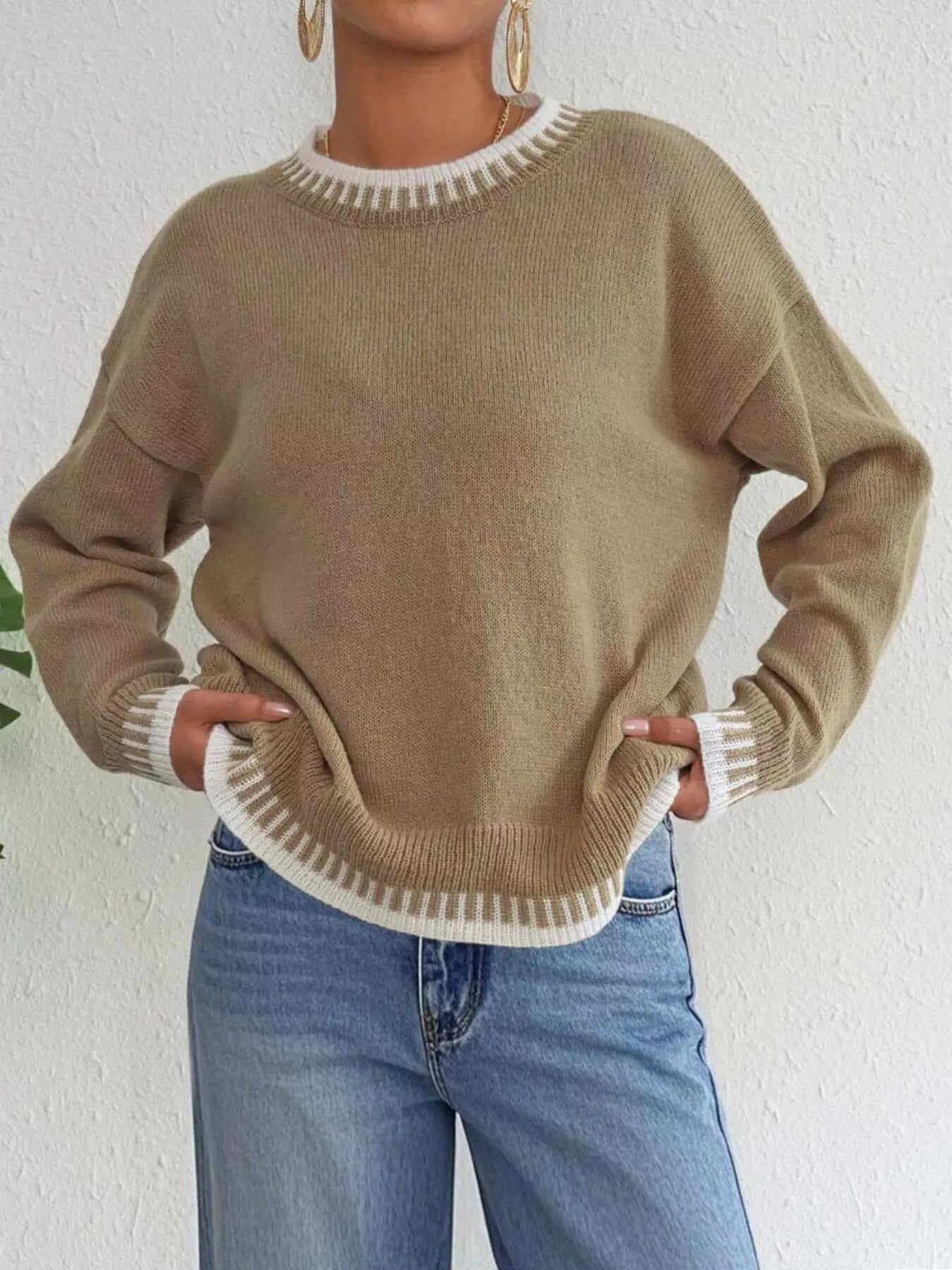 Relaxed Fit Long Sleeve Sweater