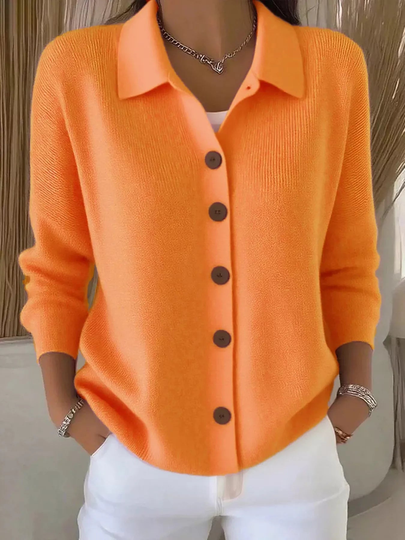 Full Size Button-Down Knit Cardigan Plus Size
