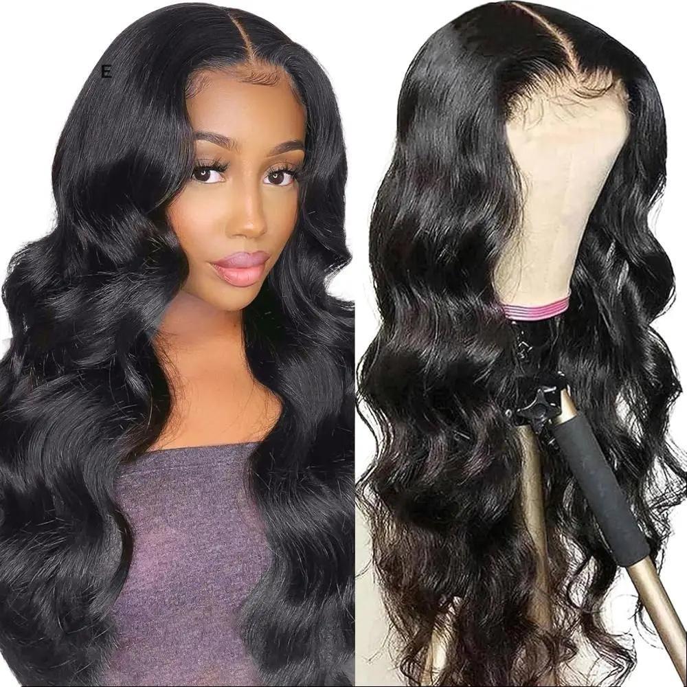 UNice Hair Bye Bye Knots Body Wave 7X5 Glueless Wigs Pre Cut Pre Bleached Lace Front Human Hair Wig 150% Density Swiss Lace Remy Hair Medium Length 18-24inch