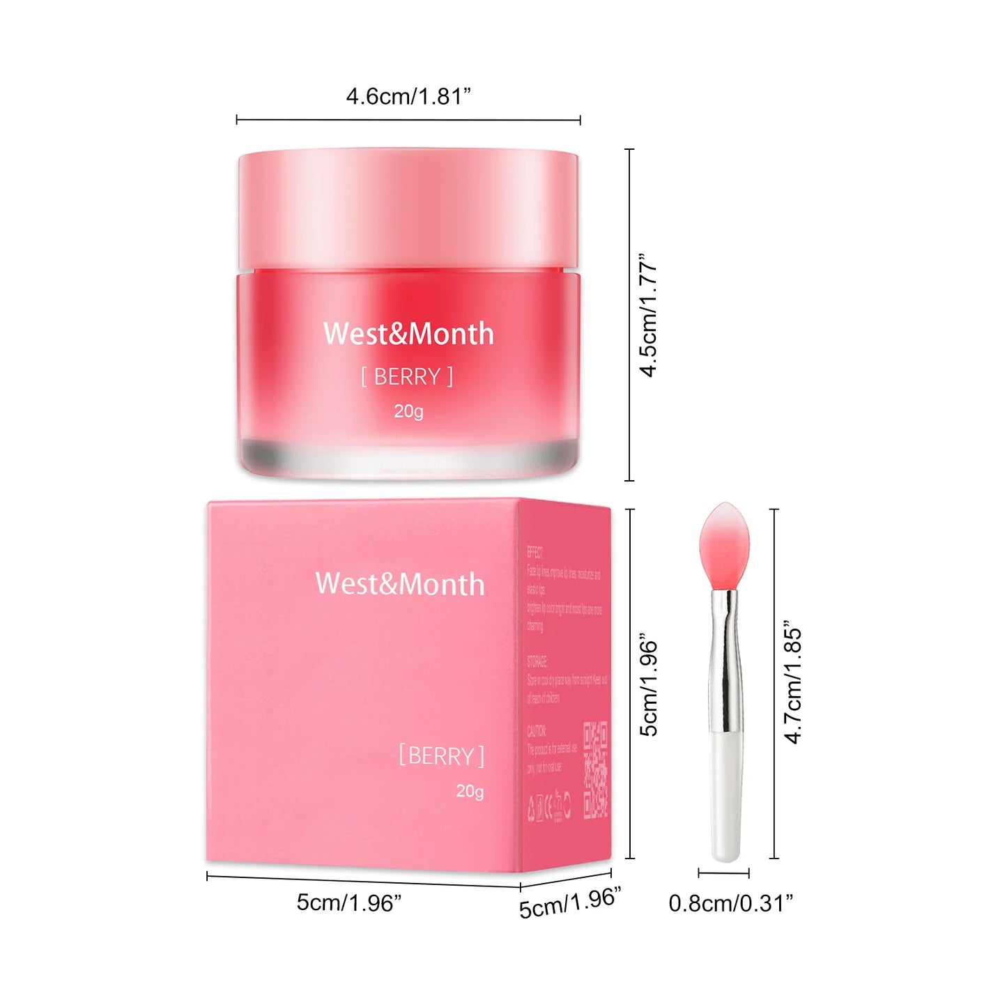 West Month 20g Berry Lip Sleeping Mask Reduce Lip Wrinkle Skin Care Moisturizing Nourishing Glowing Night Lip Maintainence Balm