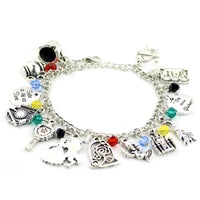 Disney Marvel Movie Peripheral Jewelry Winnie the Pooh Bear The Little Mermaid Moana Stitch Charm Bracelets For Women Girl Gift