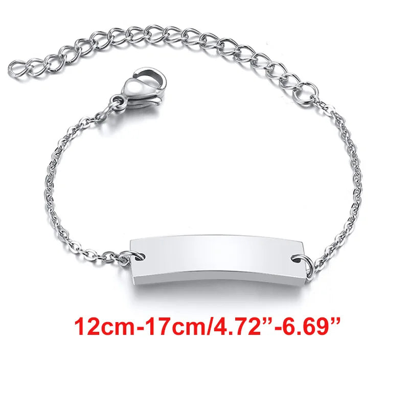 Vnox Custom Baby Girls Bracelets,Anti Allergy Stainless Steel Bracelet for Newborn Mom,Personalized Name Birthday Boy Girls Gift