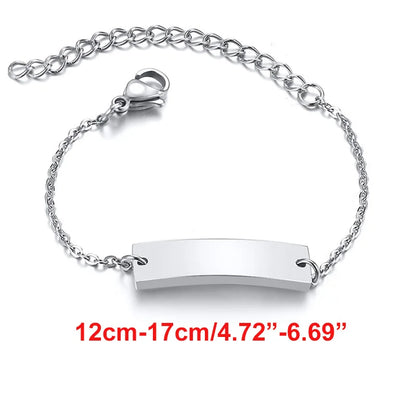 Vnox Custom Baby Girls Bracelets,Anti Allergy Stainless Steel Bracelet for Newborn Mom,Personalized Name Birthday Boy Girls Gift