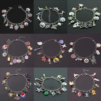 Disney Marvel Movie Peripheral Jewelry Winnie the Pooh Bear The Little Mermaid Moana Stitch Charm Bracelets For Women Girl Gift