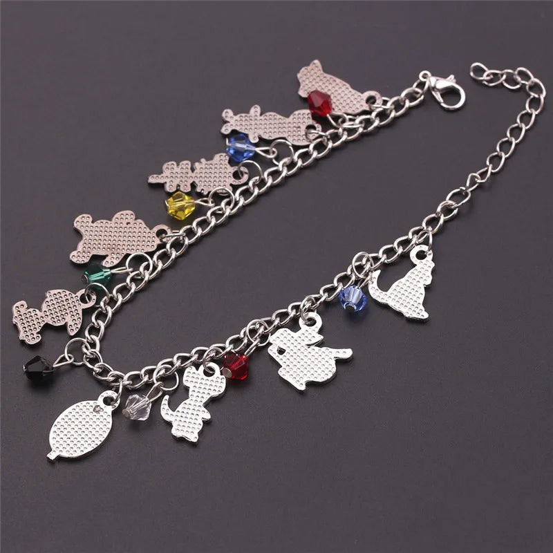 Disney Marvel Movie Peripheral Jewelry Winnie the Pooh Bear The Little Mermaid Moana Stitch Charm Bracelets For Women Girl Gift