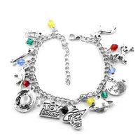 Disney Marvel Movie Peripheral Jewelry Winnie the Pooh Bear The Little Mermaid Moana Stitch Charm Bracelets For Women Girl Gift