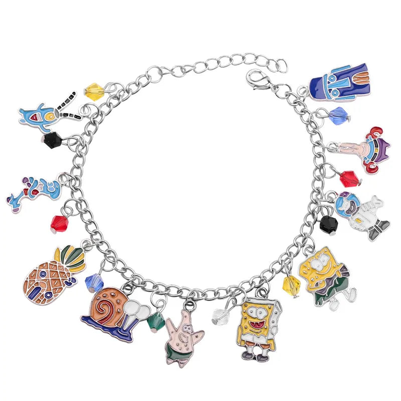 Disney Marvel Movie Peripheral Jewelry Winnie the Pooh Bear The Little Mermaid Moana Stitch Charm Bracelets For Women Girl Gift