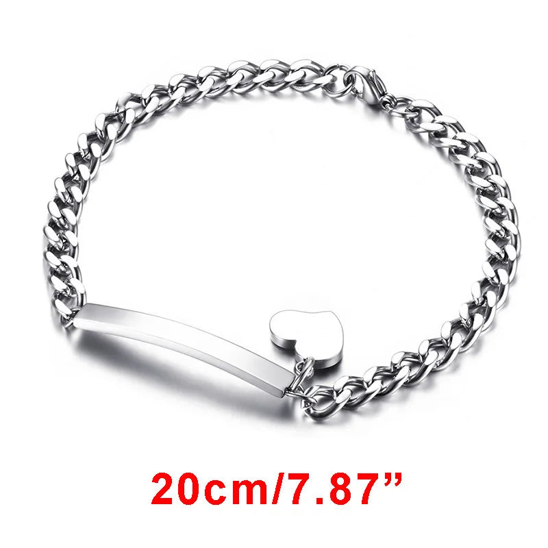 Vnox Custom Baby Girls Bracelets,Anti Allergy Stainless Steel Bracelet for Newborn Mom,Personalized Name Birthday Boy Girls Gift