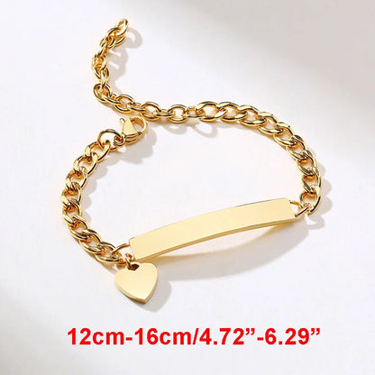 Vnox Custom Baby Girls Bracelets,Anti Allergy Stainless Steel Bracelet for Newborn Mom,Personalized Name Birthday Boy Girls Gift