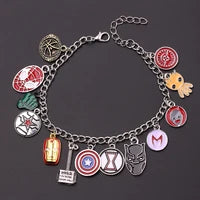 Disney Marvel Movie Peripheral Jewelry Winnie the Pooh Bear The Little Mermaid Moana Stitch Charm Bracelets For Women Girl Gift
