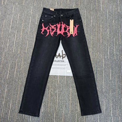 High Street Men's Jeans New Fashion Style Solid Denim Pants Mid Waist Hip Hop Style Print Casual Washed Hole Spring KSUBIING