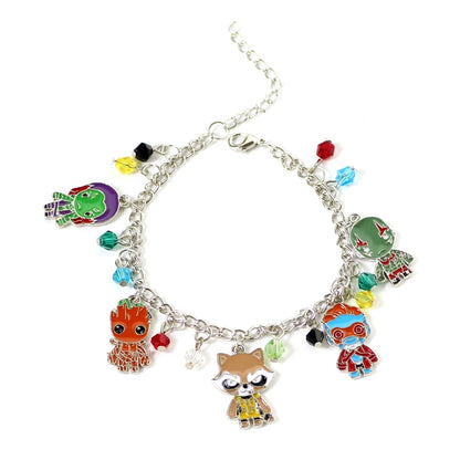 Disney Marvel Movie Peripheral Jewelry Winnie the Pooh Bear The Little Mermaid Moana Stitch Charm Bracelets For Women Girl Gift