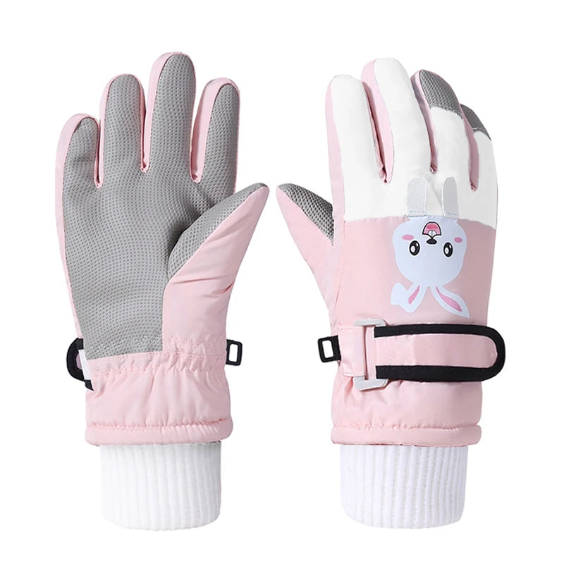 Customized Logo Winter Gloves Waterproof Insulated Ski and Snowboard Gloves for Kids Boys and Girls for Home Use