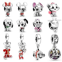 Disney Marvel Movie Peripheral Jewelry Winnie the Pooh Bear The Little Mermaid Moana Stitch Charm Bracelets For Women Girl Gift