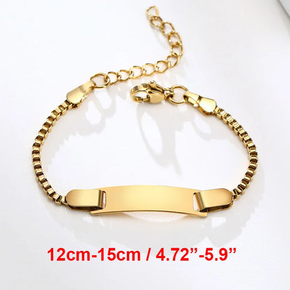 Vnox Custom Baby Girls Bracelets,Anti Allergy Stainless Steel Bracelet for Newborn Mom,Personalized Name Birthday Boy Girls Gift