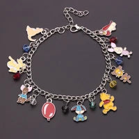 Disney Marvel Movie Peripheral Jewelry Winnie the Pooh Bear The Little Mermaid Moana Stitch Charm Bracelets For Women Girl Gift
