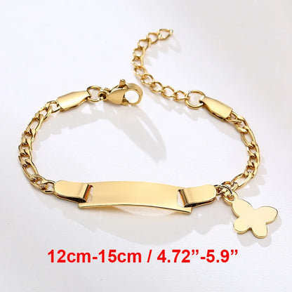 Vnox Custom Baby Girls Bracelets,Anti Allergy Stainless Steel Bracelet for Newborn Mom,Personalized Name Birthday Boy Girls Gift