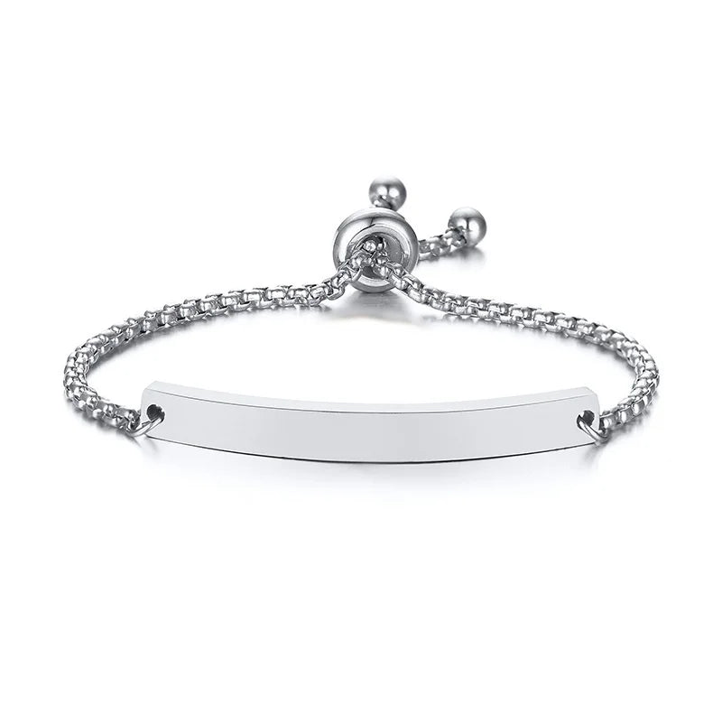 Vnox Custom Baby Girls Bracelets,Anti Allergy Stainless Steel Bracelet for Newborn Mom,Personalized Name Birthday Boy Girls Gift