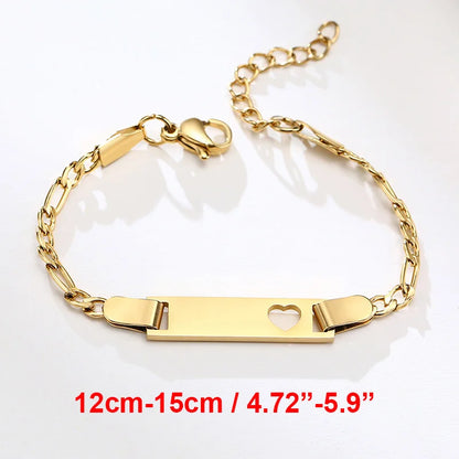 Vnox Custom Baby Girls Bracelets,Anti Allergy Stainless Steel Bracelet for Newborn Mom,Personalized Name Birthday Boy Girls Gift