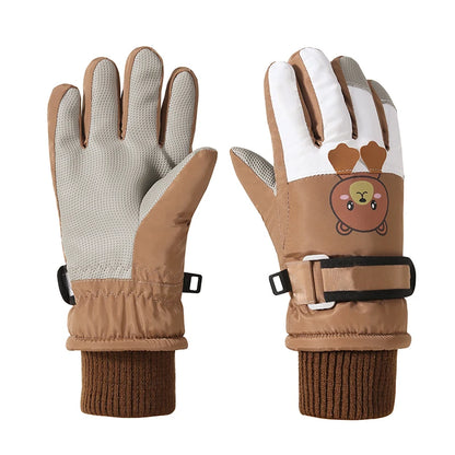 Customized Logo Winter Gloves Waterproof Insulated Ski and Snowboard Gloves for Kids Boys and Girls for Home Use