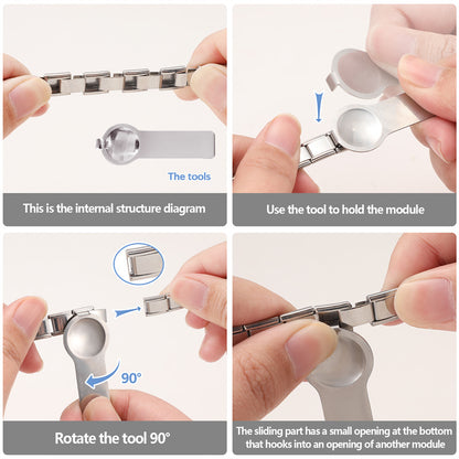 New Fashion 9mm 15 Style Italian Modular Charm Bracelet Fashionable Leisure Holiday Scenery Literary Modular Elastic Bracelet