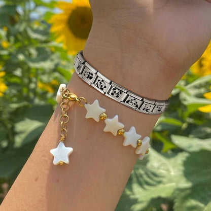 New Fashion 9mm 15 Style Italian Modular Charm Bracelet Fashionable Leisure Holiday Scenery Literary Modular Elastic Bracelet