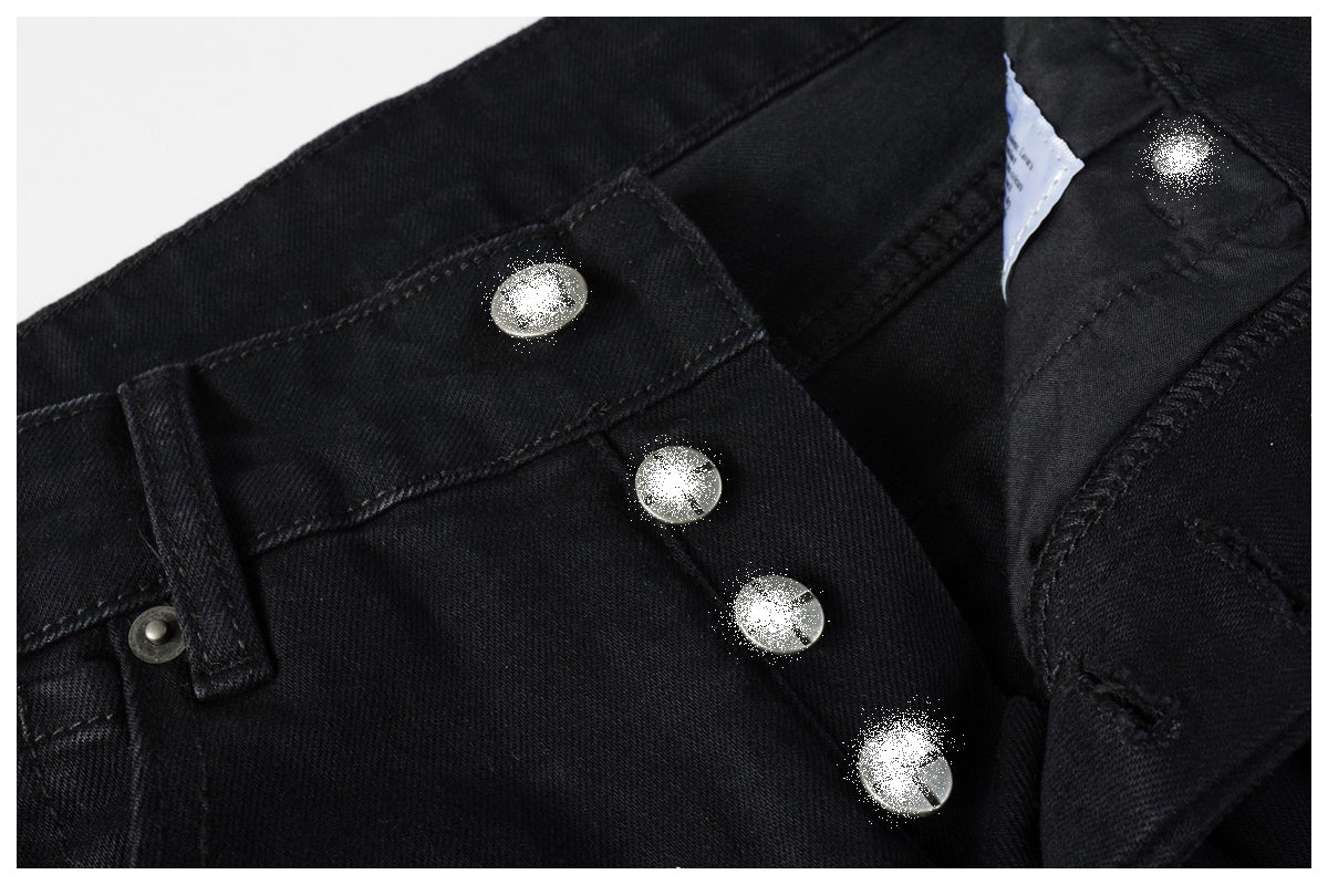 Kus Jeans American High Street Basic Hole Distressed Silm Pants Tight High Street Tight Men Denim Pants