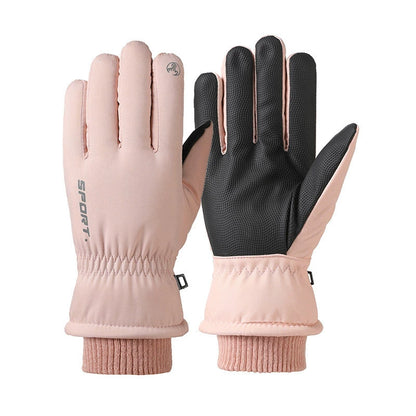 German Craftsmanship Ski Gloves for Women, Winter Fleece-Lined, Outdoor Cycling and Mountaineering Sports, Thickened, Waterproof, Windproof and Cold-Proof