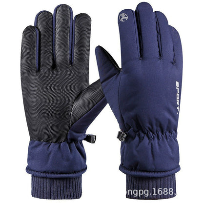 German Craftsmanship Ski Gloves for Women, Winter Fleece-Lined, Outdoor Cycling and Mountaineering Sports, Thickened, Waterproof, Windproof and Cold-Proof