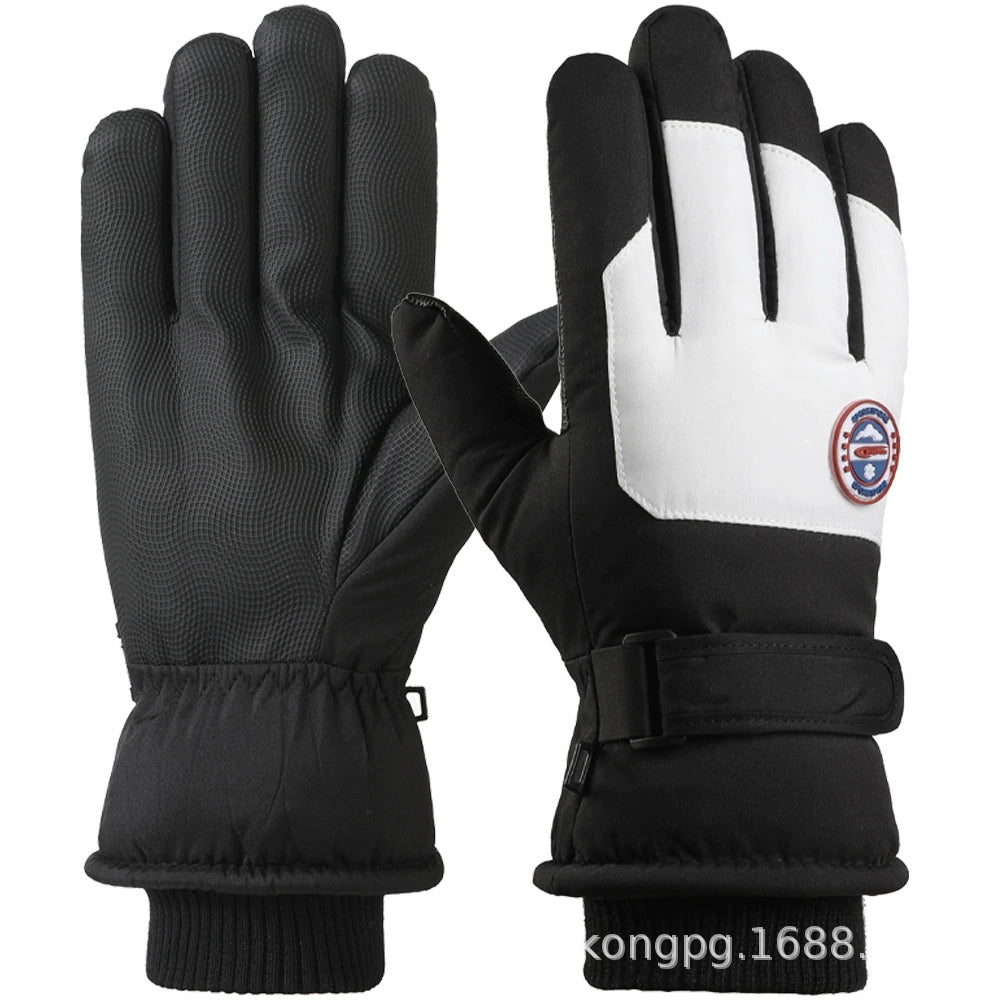 German Craftsmanship Ski Gloves for Women, Winter Fleece-Lined, Outdoor Cycling and Mountaineering Sports, Thickened, Waterproof, Windproof and Cold-Proof