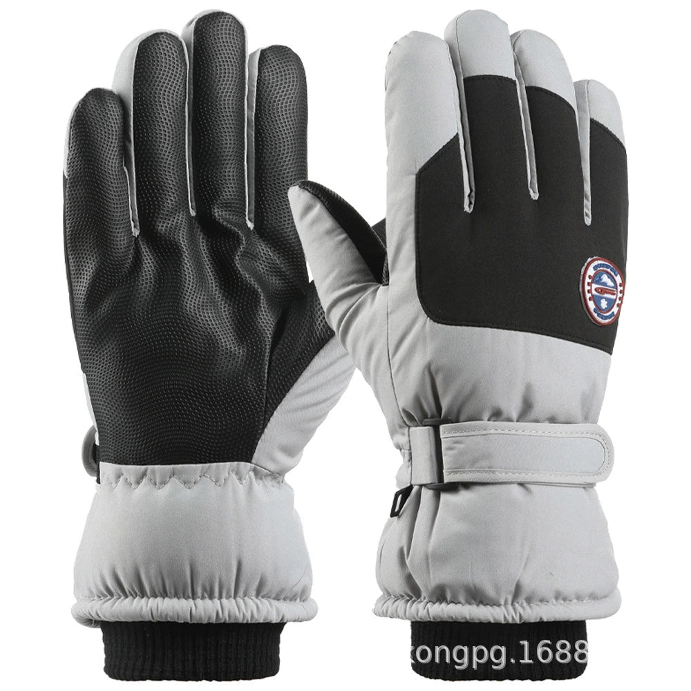 German Craftsmanship Ski Gloves for Women, Winter Fleece-Lined, Outdoor Cycling and Mountaineering Sports, Thickened, Waterproof, Windproof and Cold-Proof