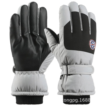 German Craftsmanship Ski Gloves for Women, Winter Fleece-Lined, Outdoor Cycling and Mountaineering Sports, Thickened, Waterproof, Windproof and Cold-Proof