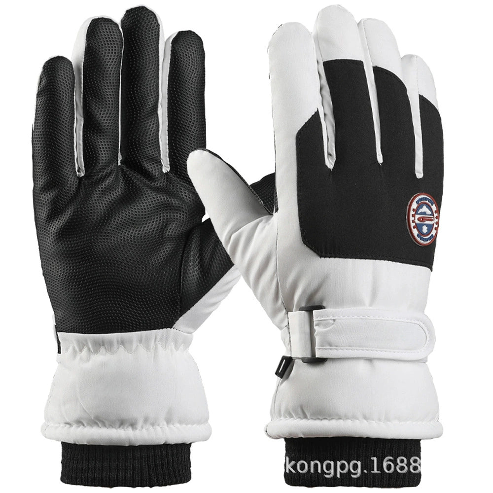 German Craftsmanship Ski Gloves for Women, Winter Fleece-Lined, Outdoor Cycling and Mountaineering Sports, Thickened, Waterproof, Windproof and Cold-Proof