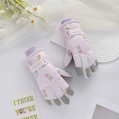 German Craftsmanship Ski Gloves for Women, Winter Fleece-Lined, Outdoor Cycling and Mountaineering Sports, Thickened, Waterproof, Windproof and Cold-Proof