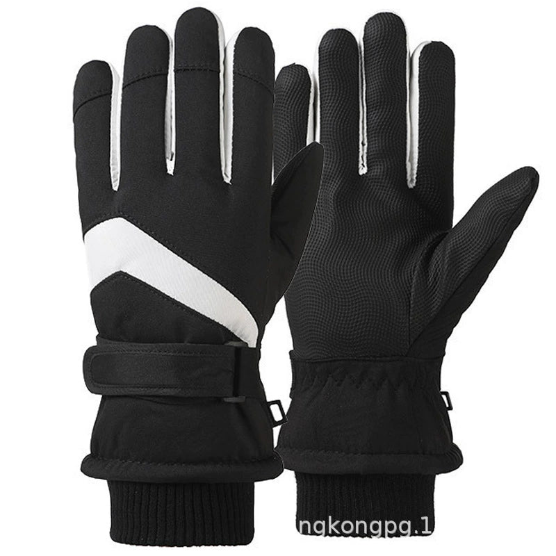 German Craftsmanship Ski Gloves for Women, Winter Fleece-Lined, Outdoor Cycling and Mountaineering Sports, Thickened, Waterproof, Windproof and Cold-Proof