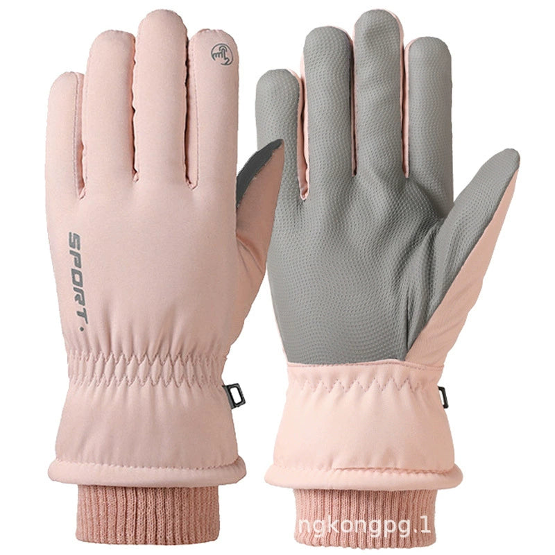 German Craftsmanship Ski Gloves for Women, Winter Fleece-Lined, Outdoor Cycling and Mountaineering Sports, Thickened, Waterproof, Windproof and Cold-Proof