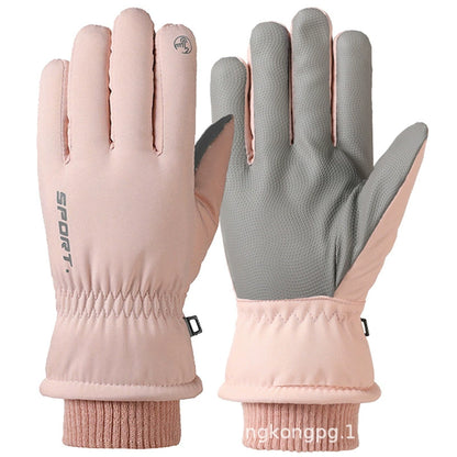 German Craftsmanship Ski Gloves for Women, Winter Fleece-Lined, Outdoor Cycling and Mountaineering Sports, Thickened, Waterproof, Windproof and Cold-Proof