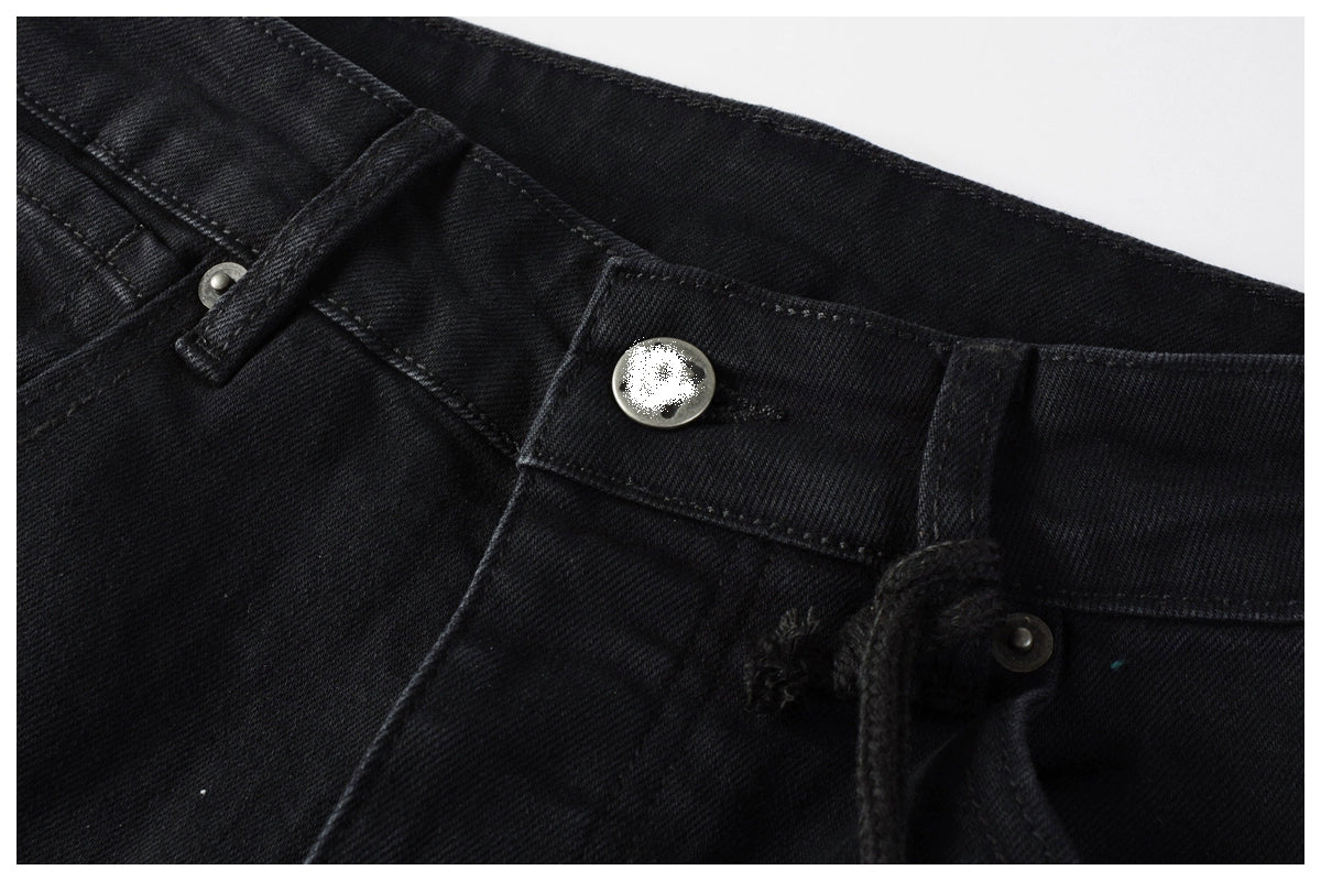 Kus Jeans American High Street Basic Hole Distressed Silm Pants Tight High Street Tight Men Denim Pants