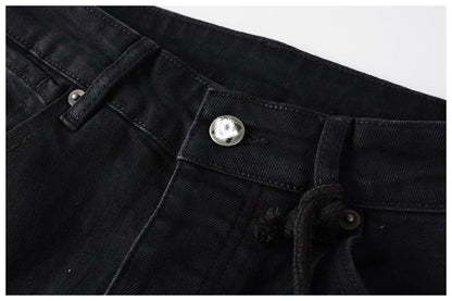 Kus Jeans American High Street Basic Hole Distressed Silm Pants Tight High Street Tight Men Denim Pants