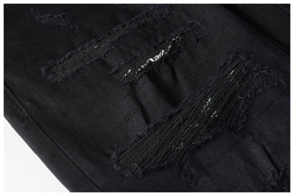 Kus Jeans American High Street Basic Hole Distressed Silm Pants Tight High Street Tight Men Denim Pants