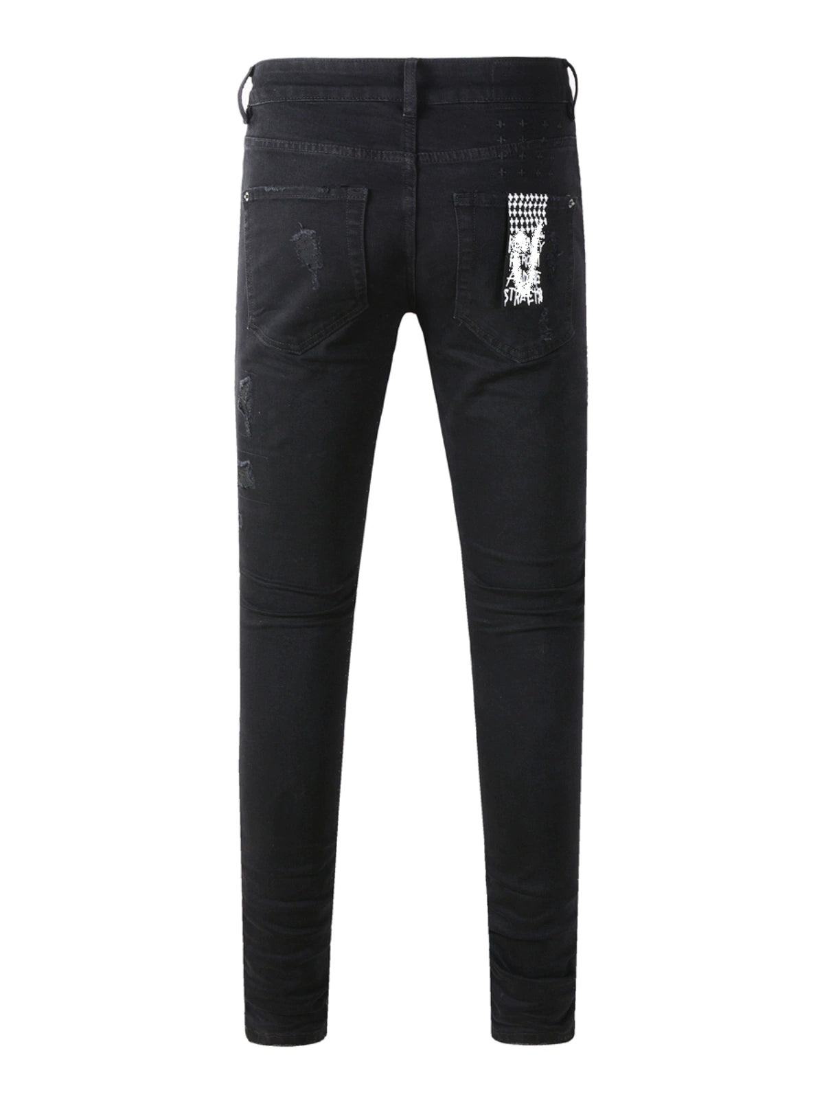 Kus Jeans American High Street Basic Hole Distressed Silm Pants Tight High Street Tight Men Denim Pants