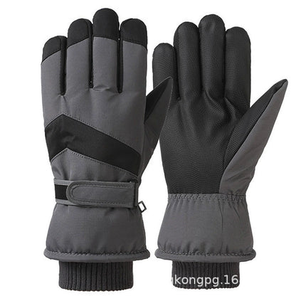 German Craftsmanship Ski Gloves for Women, Winter Fleece-Lined, Outdoor Cycling and Mountaineering Sports, Thickened, Waterproof, Windproof and Cold-Proof