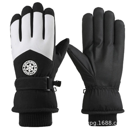 German Craftsmanship Ski Gloves for Women, Winter Fleece-Lined, Outdoor Cycling and Mountaineering Sports, Thickened, Waterproof, Windproof and Cold-Proof