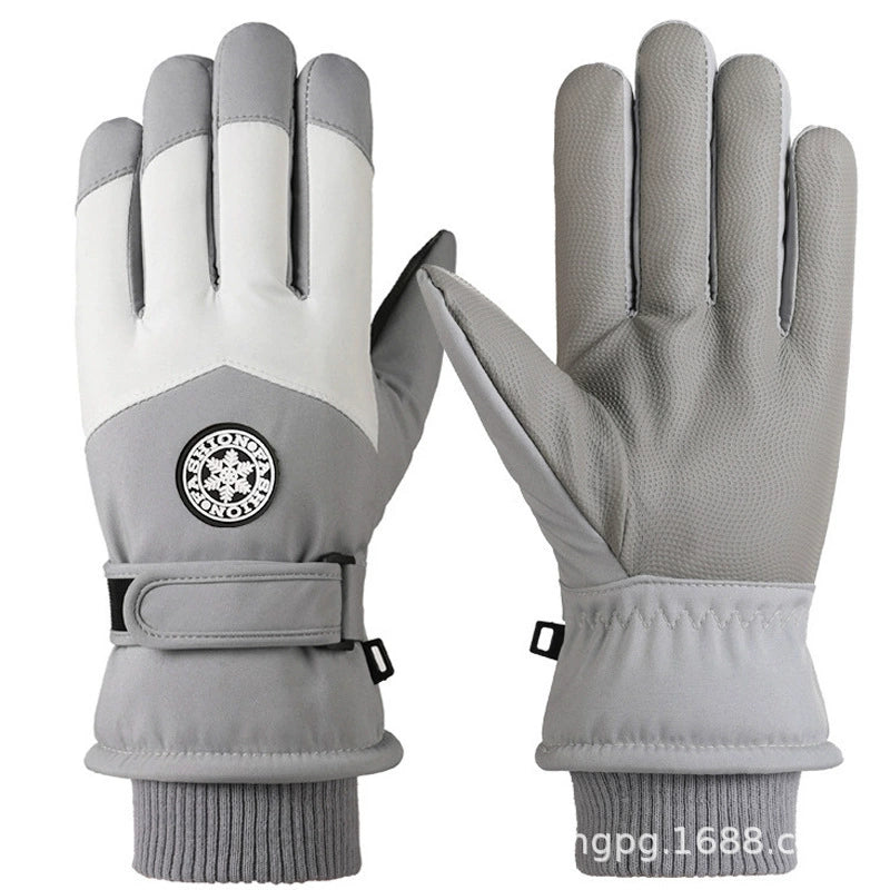 German Craftsmanship Ski Gloves for Women, Winter Fleece-Lined, Outdoor Cycling and Mountaineering Sports, Thickened, Waterproof, Windproof and Cold-Proof