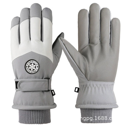 German Craftsmanship Ski Gloves for Women, Winter Fleece-Lined, Outdoor Cycling and Mountaineering Sports, Thickened, Waterproof, Windproof and Cold-Proof