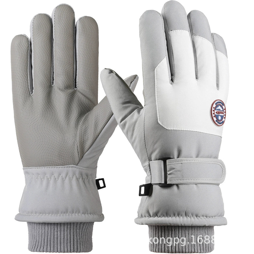 German Craftsmanship Ski Gloves for Women, Winter Fleece-Lined, Outdoor Cycling and Mountaineering Sports, Thickened, Waterproof, Windproof and Cold-Proof