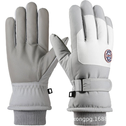 German Craftsmanship Ski Gloves for Women, Winter Fleece-Lined, Outdoor Cycling and Mountaineering Sports, Thickened, Waterproof, Windproof and Cold-Proof