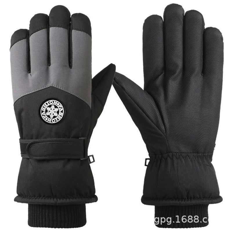 German Craftsmanship Ski Gloves for Women, Winter Fleece-Lined, Outdoor Cycling and Mountaineering Sports, Thickened, Waterproof, Windproof and Cold-Proof