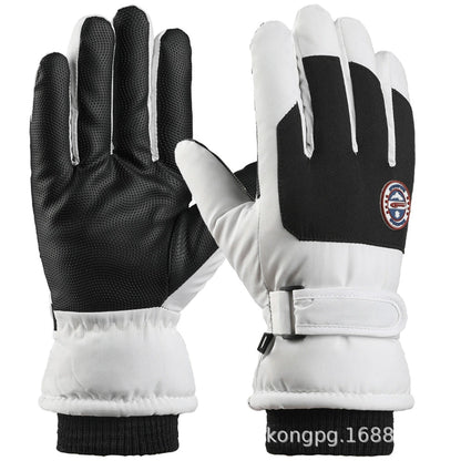 German Craftsmanship Ski Gloves for Women, Winter Fleece-Lined, Outdoor Cycling and Mountaineering Sports, Thickened, Waterproof, Windproof and Cold-Proof